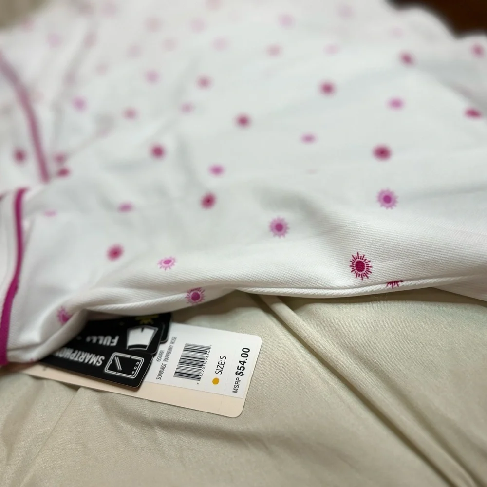 NWT Nanette Lepore White Tennis Skirt Skort w Hot Pink Sunbursts Size Small - Picture 5 of 15
